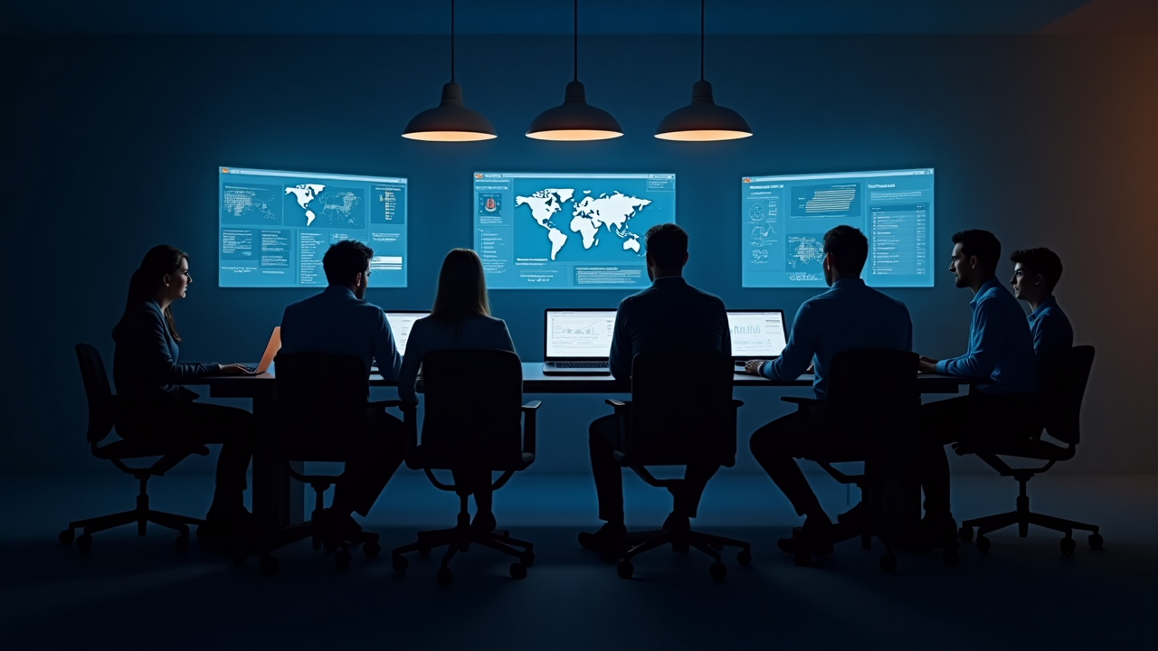Emprendedores colaborando en un espacio de coworking moderno
